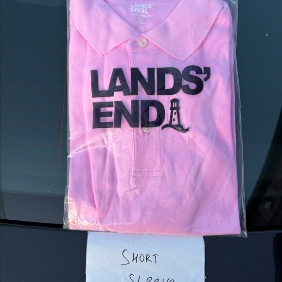 Set of 2 Lands’ End Men’s M Tall Polo Supima Cotton Traditional Fit Shirt Yellow - Picture 5 of 9